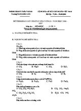 Đề thi khảo sát chất lượng vòng I môn Hóa học Lớp 9 - Năm học 2016-2017 - Trường THCS Biên Giới (Có đáp án)